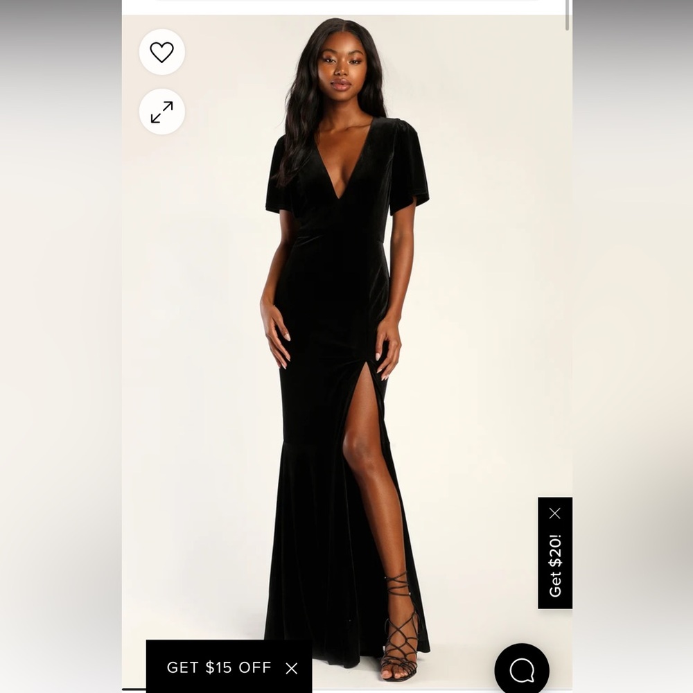 NWT Lulus Black Velvet Dress